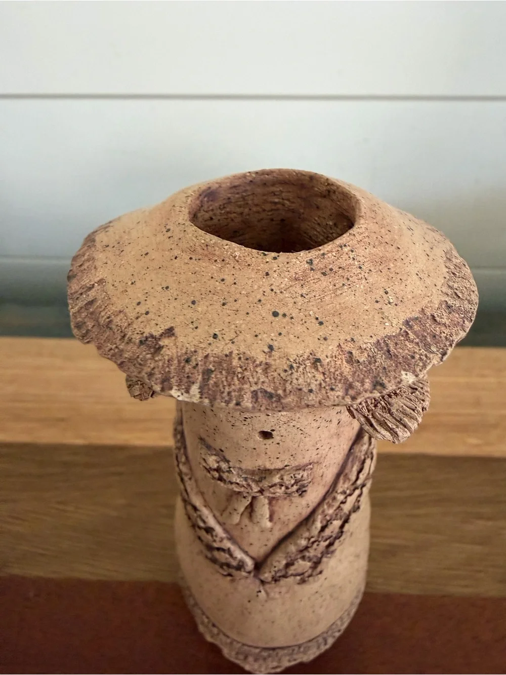 Vintage 1970s Pottery Girl Candle Holder Bud Vase